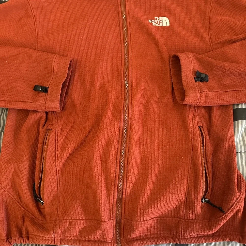 The North Face Zip‎ Up Fleece Sweatshirt Burnt Orange Y2K Size XL